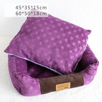 HKM-5084093 Small Square Nest Dog Mat for All Seasons ¨C Cozy Cotton Kennel with Various Patterns