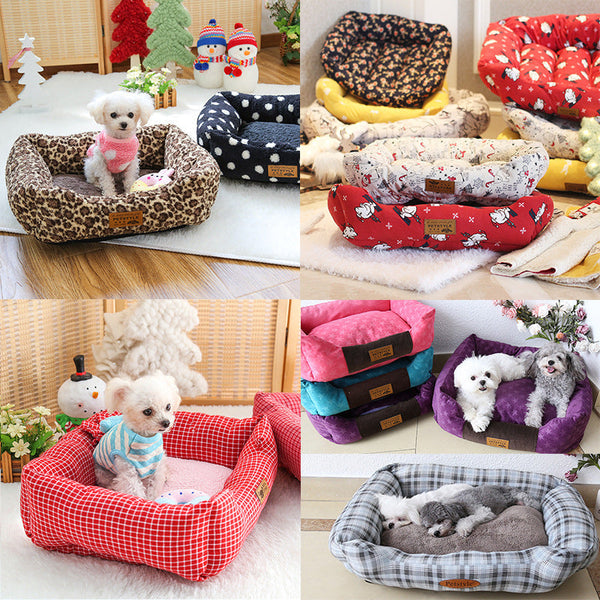 HKM-5084093 Small Square Nest Dog Mat for All Seasons ¨C Cozy Cotton Kennel with Various Patterns