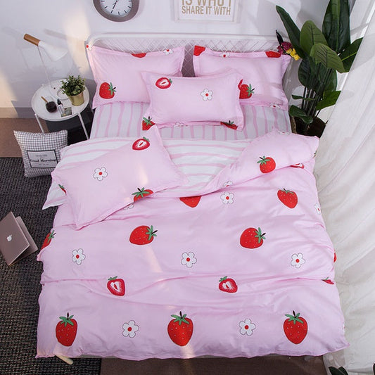 HKM-508435 Polyester Fiber Bed Linen and Quilt Cover Set - Multiple Sizes Available