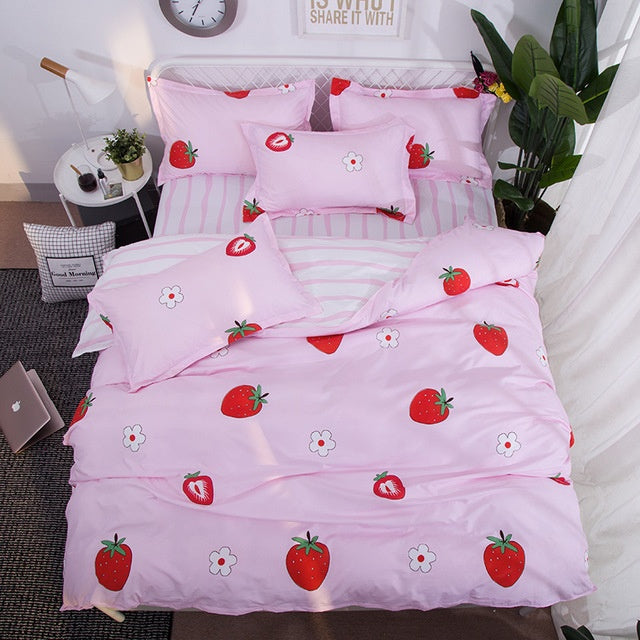 HKM-508435 Polyester Fiber Bed Linen and Quilt Cover Set - Multiple Sizes Available
