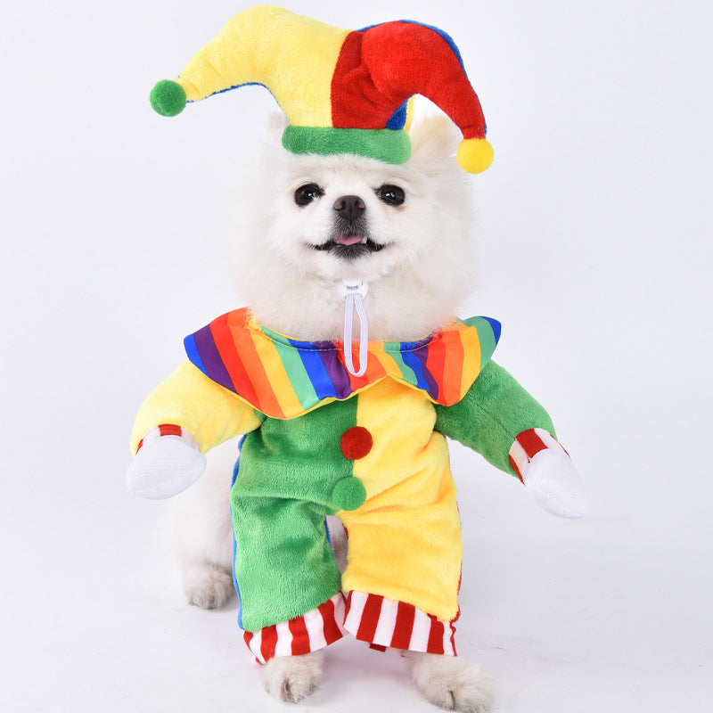 HKM-5084605 Creative Halloween Dog Costume - Funny Transformation Outfit for Pets in Various Sizes