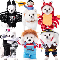 HKM-5084605 Creative Halloween Dog Costume - Funny Transformation Outfit for Pets in Various Sizes