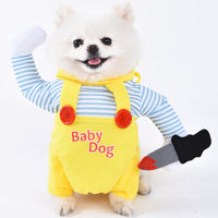 HKM-5084605 Creative Halloween Dog Costume - Funny Transformation Outfit for Pets in Various Sizes