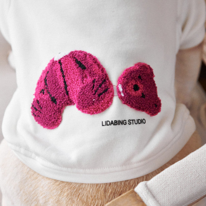 HKM-5085117 Parent-Child Winter Bear Sweater in Coral Fleece for Dogs