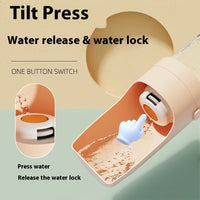HKM-5085885 2-in-1 Portable Travel Dog Water Bottle and Food Dispenser with Lanyard for Outdoor Use