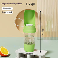 HKM-5085885 2-in-1 Portable Travel Dog Water Bottle and Food Dispenser with Lanyard for Outdoor Use