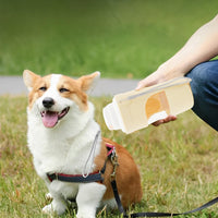 HKM-5085885 2-in-1 Portable Travel Dog Water Bottle and Food Dispenser with Lanyard for Outdoor Use