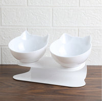 HKM-5086013 Tilted Raised Cat Bowls - Double and Single Options in Various Colors