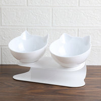 HKM-5086013 Tilted Raised Cat Bowls - Double and Single Options in Various Colors