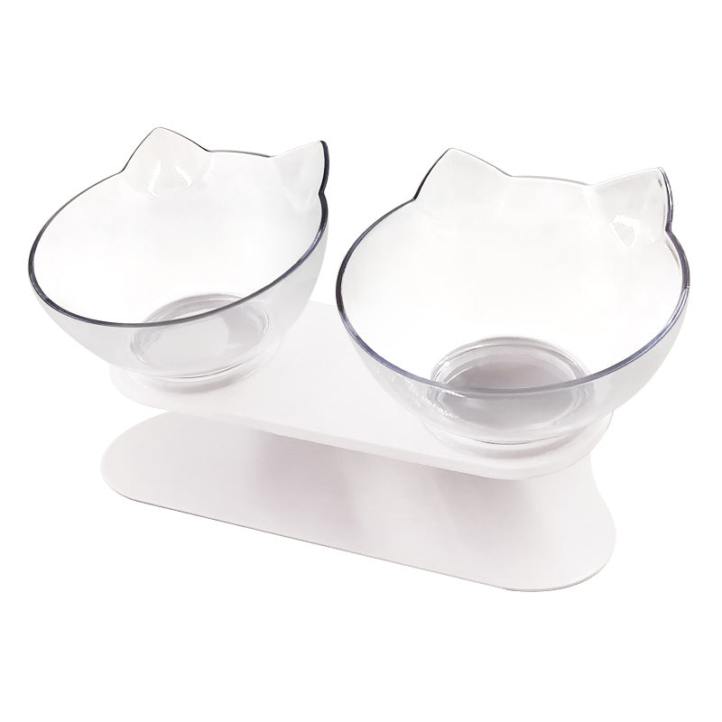 HKM-5086013 Tilted Raised Cat Bowls - Double and Single Options in Various Colors