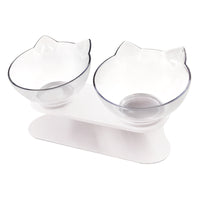 HKM-5086013 Tilted Raised Cat Bowls - Double and Single Options in Various Colors