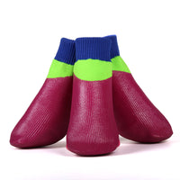 HKM-5086653 Waterproof Nonslip Dog Booties with Rubber Sole - 4PCS Pet Paw Protectors for Outdoor Activities