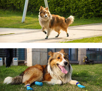 HKM-5086653 Waterproof Nonslip Dog Booties with Rubber Sole - 4PCS Pet Paw Protectors for Outdoor Activities