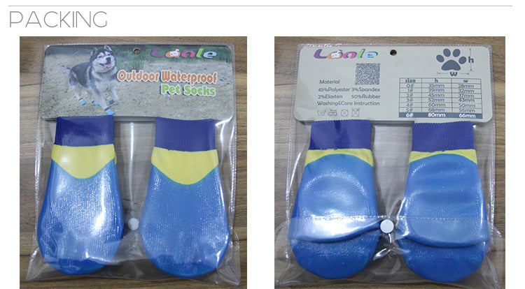 HKM-5086653 Waterproof Nonslip Dog Booties with Rubber Sole - 4PCS Pet Paw Protectors for Outdoor Activities