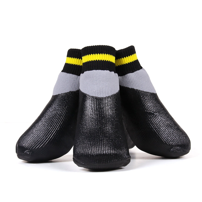 HKM-5086653 Waterproof Nonslip Dog Booties with Rubber Sole - 4PCS Pet Paw Protectors for Outdoor Activities