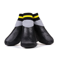 HKM-5086653 Waterproof Nonslip Dog Booties with Rubber Sole - 4PCS Pet Paw Protectors for Outdoor Activities