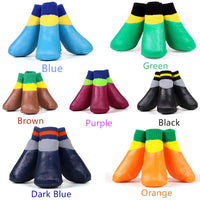 HKM-5086653 Waterproof Nonslip Dog Booties with Rubber Sole - 4PCS Pet Paw Protectors for Outdoor Activities