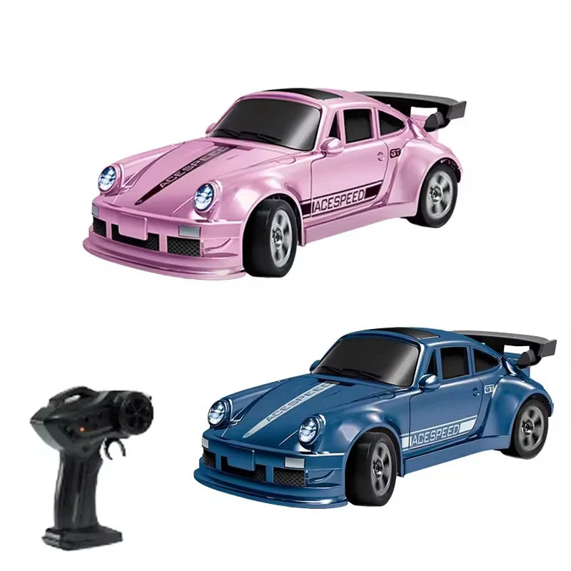 HKM-508691 1/64 Scale Mini RC Drift Car - 4WD High-Speed Remote Control Vehicle with Lights for Kids and Beginners