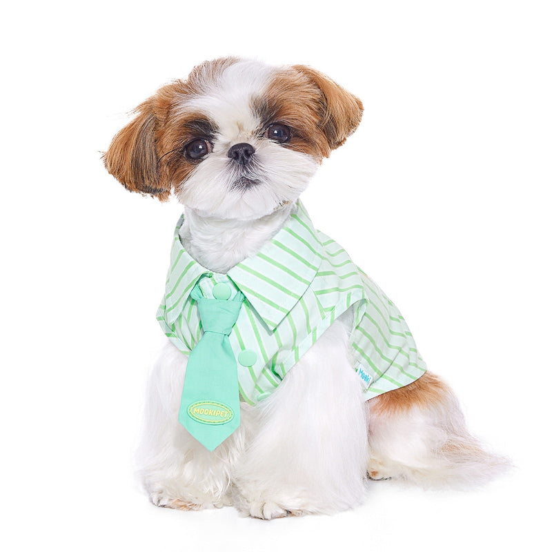 HKM-508691 Thin Cotton Pet Shirt for Schnauzers in Green - XXS to XXL Sizes Available