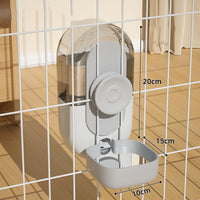 HKM-5087293 Hanging Automatic Pet Food and Water Dispenser Set for Small Animals - Gravity Feeder and Waterer for Cages