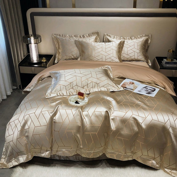 HKM-508755 Light-Luxury Cotton Bedding Set for 1.5m, 1.8m, and 2.0m Beds - Modern Quilted Design