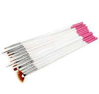 HKM-508755 Nail Supplies Painting Tool Set - 12 Carbon Steel Brushes for Nail Art and Design