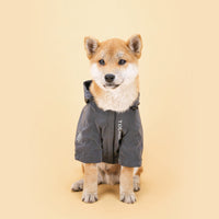 HKM-5088189 Rainproof Hooded Jacket for Small to Medium Dogs - Casual Polyester Clothing in Gray