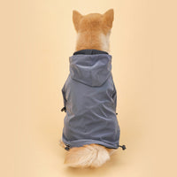 HKM-5088189 Rainproof Hooded Jacket for Small to Medium Dogs - Casual Polyester Clothing in Gray