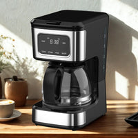 HKM-509011 4-Cup Touch Screen Coffee Maker with Stainless Steel Accents and High-Quality Glass Carafe