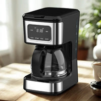 HKM-509011 4-Cup Touch Screen Coffee Maker with Stainless Steel Accents and High-Quality Glass Carafe