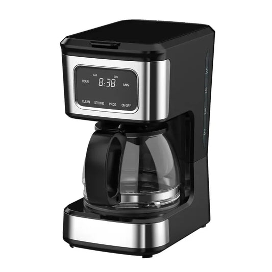 HKM-509011 4-Cup Touch Screen Coffee Maker with Stainless Steel Accents and High-Quality Glass Carafe