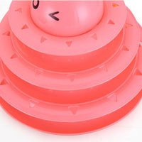 HKM-5090621 Three-Layer Round Cat Toy with Sounds - Durable PP Material