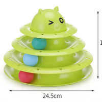 HKM-5090621 Three-Layer Round Cat Toy with Sounds - Durable PP Material