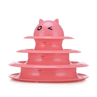 HKM-5090621 Three-Layer Round Cat Toy with Sounds - Durable PP Material