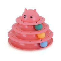 HKM-5090621 Three-Layer Round Cat Toy with Sounds - Durable PP Material