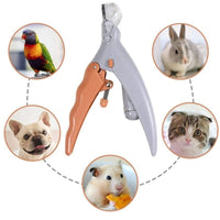 HKM-5093053 LED Light Pet Nail Clipper with Magnifier - Multi-Function Grooming Tool for Dogs and Cats
