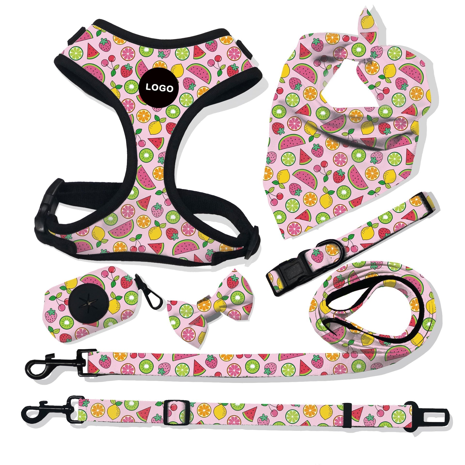 HKM-5094845 Stylish Breathable Dog Harness and Leash Set with Adjustable Fit