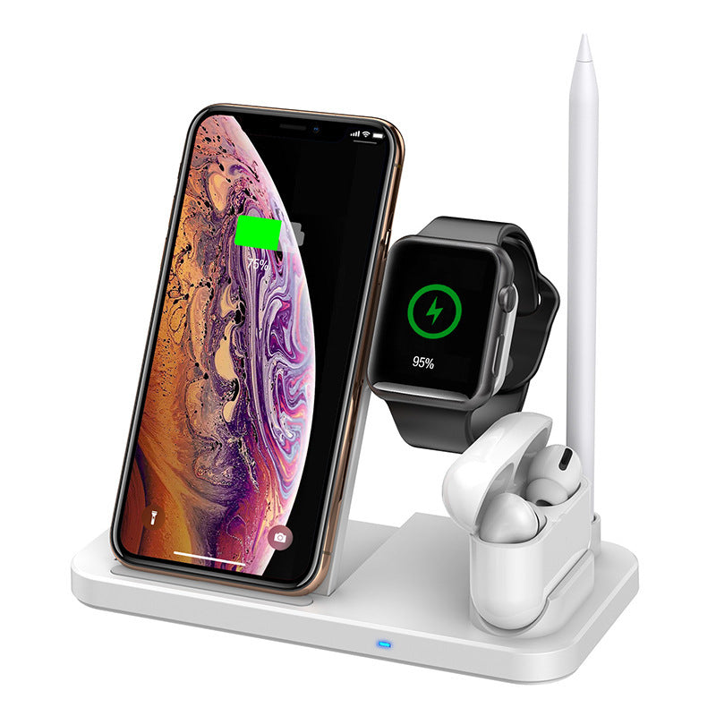 HKM-509651 Three-in-One Portable Folding Wireless Charger with Type-C Interface – Black/White