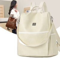 HKM-5097789 Trendy Soft-Textured Crossbody Backpack for Women - Versatile Everyday Use in Black, White, and Brown