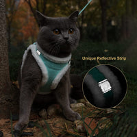 HKM-509779 Plush Warm Vest with Adjustable Dog Leash in Blue, Pink, White, Gray - Multiple Sizes Available