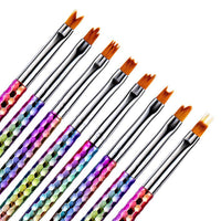 HKM-509907 8-Piece Nail Art Brush Set for Flower Designs - Gradient Petal Pens with Nylon Fiber Tips