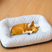 HKM-5099581 Cooling Cat Bed Cushion for Dogs and Puppies - Breathable Square Sleep Mat in Green