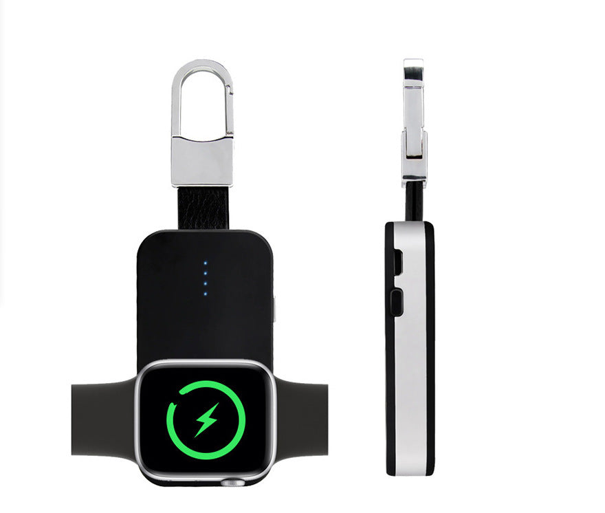 HKM-509971 Compact Wireless Charger for Apple Watch with Built-in Battery, 1000mAh Capacity