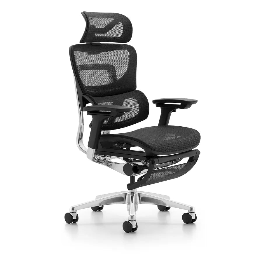 HKM-510035 Ergonomic High Back Office Chair with Adjustable Headrest and Swivel Nylon Mesh Design