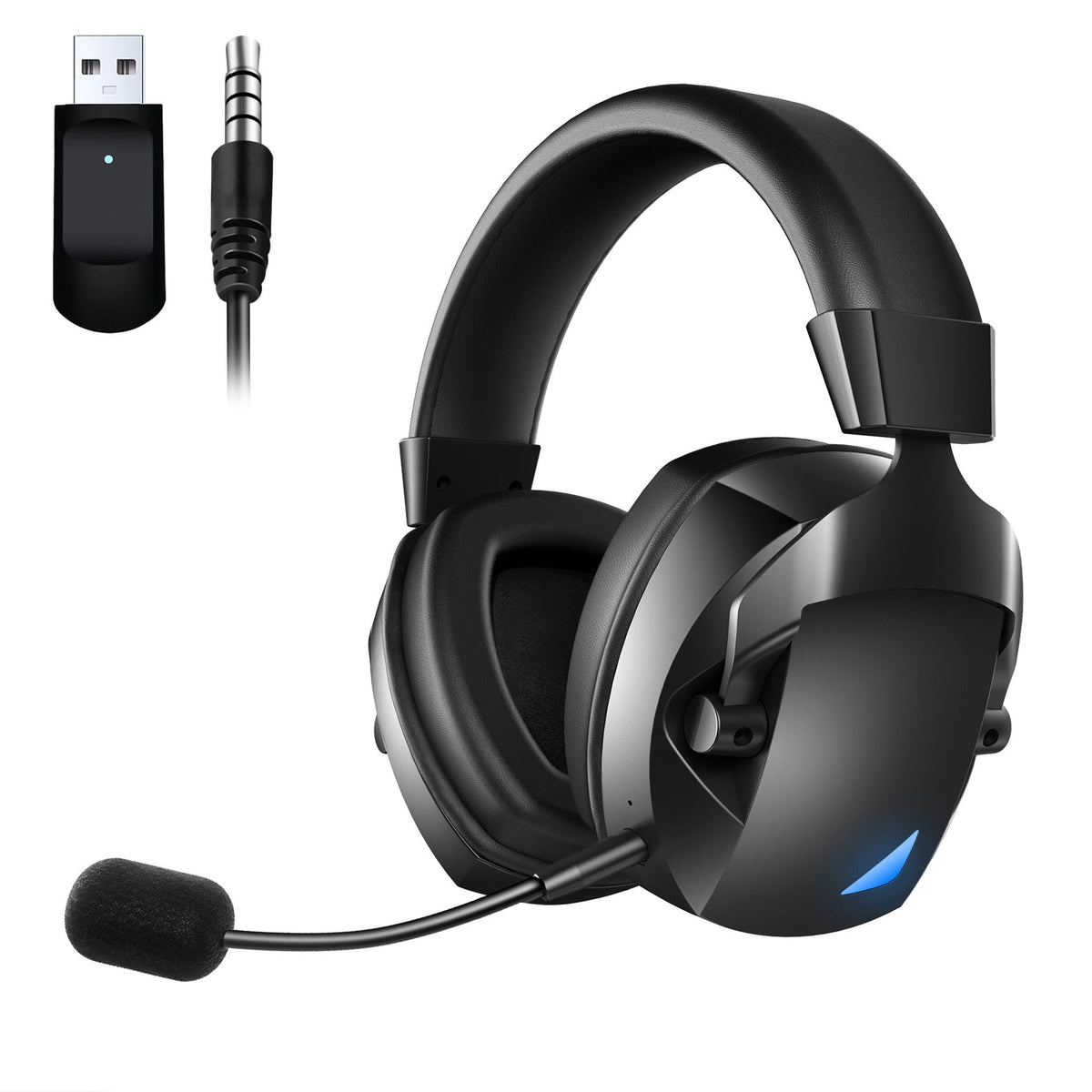HKM-510099 Wireless Over-Ear Gaming Headphones with Microphone - 2.4G Dual-Mode, Designed for E-Sports and Gaming Consoles