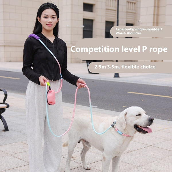 HKM-5101117 Crossbody Pet Harness with Safety Rope and Waste Bag Holder in Multiple Colors