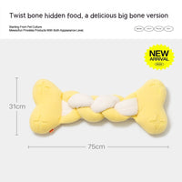 HKM-5102141 Twist Bone Plush Dog Toy - Bite-Resistant and Scented, Available in Small and Plus Size