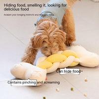 HKM-5102141 Twist Bone Plush Dog Toy - Bite-Resistant and Scented, Available in Small and Plus Size