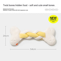 HKM-5102141 Twist Bone Plush Dog Toy - Bite-Resistant and Scented, Available in Small and Plus Size