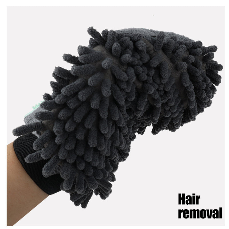 HKM-5104573 2-in-1 Pet Grooming Glove with Silicone Brush for Bathing and Massaging Pets